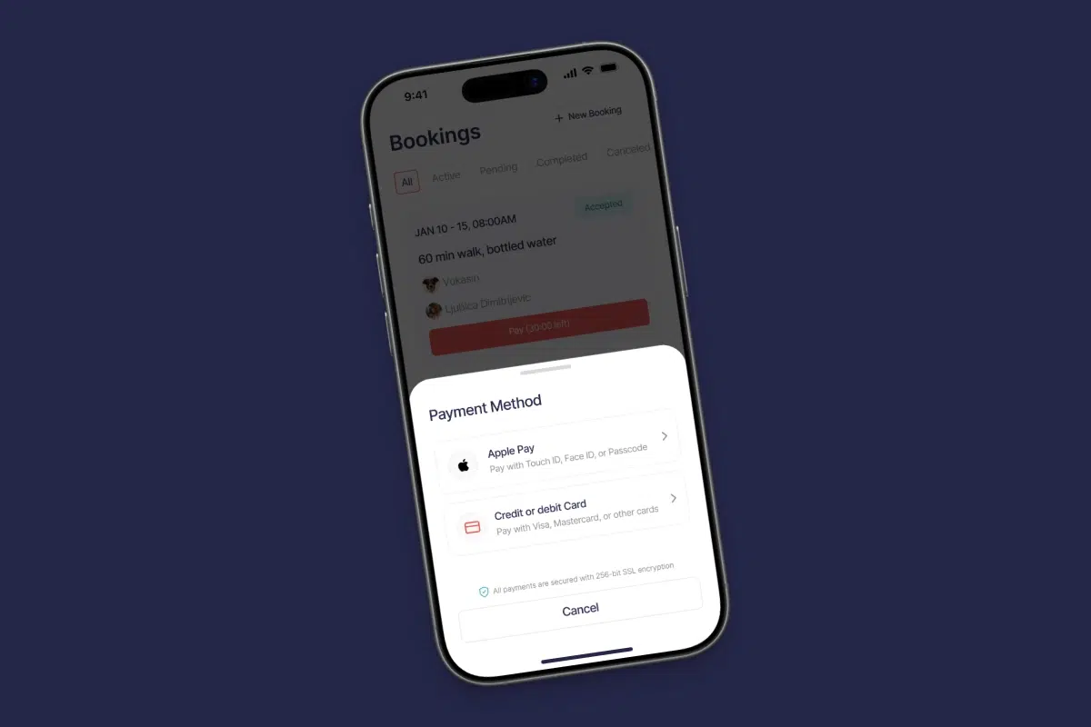 Business Payments in Pet Watch choose payment method