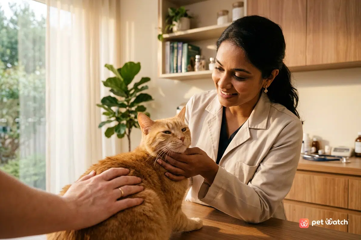 Vaccination Reminders for UAE Pet Sitting cat with a veterinarian